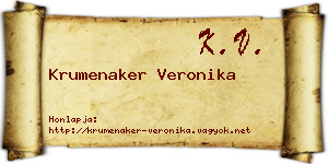 Krumenaker Veronika névjegykártya